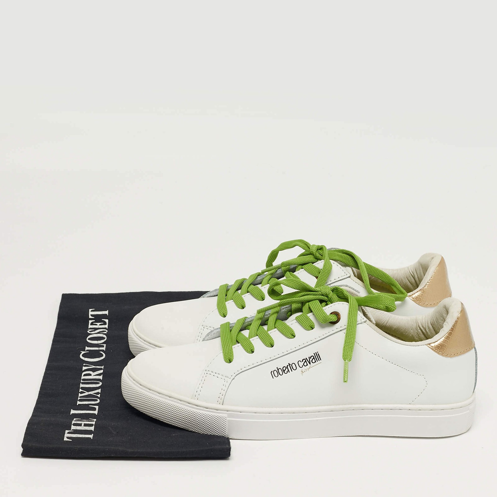 Roberto Cavalli Size 40 WhiteGold Python Embossed… - image 9