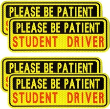 4 PCS Student Driver Magnet for Car, New Driver Magnet for Car, Black/Yellow