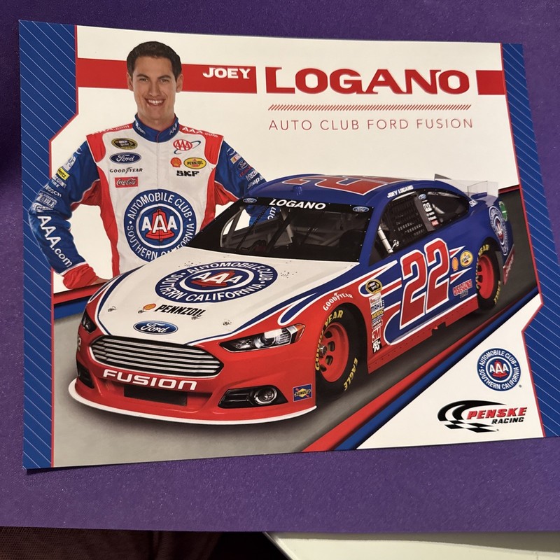 Joey Logan’s AUTO CLUB NASCAR 8.5 x 11 Hero Card
