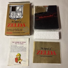 The Legend of Zelda Nintendo NES Gold Complete Five 5 Screw Map 1ST EDITION 1987