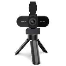 1080P USB Webcam: Mic, Noise Cancellation, Privacy Cover, Wide Lens, Auto Light