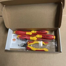 Wiha 32983 5 Piece Insulated Industrial Cutters And Screwdriver Set