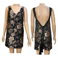 Urban Outfitters Jacquie Jacquard Mini Dress XS/S Floral Open Back Party READ