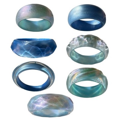 Modern Women Resin Bangle Bracelets Wide Geometric Bangle Everyday Wear Bangles