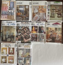 10 Simplicity Butterick McCalls Home Decor Craft Sewing Patterns 1989-2001 UNCUT