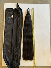 Beautiful real horse tail extension, black w/ hints of auburn, white - 39 in