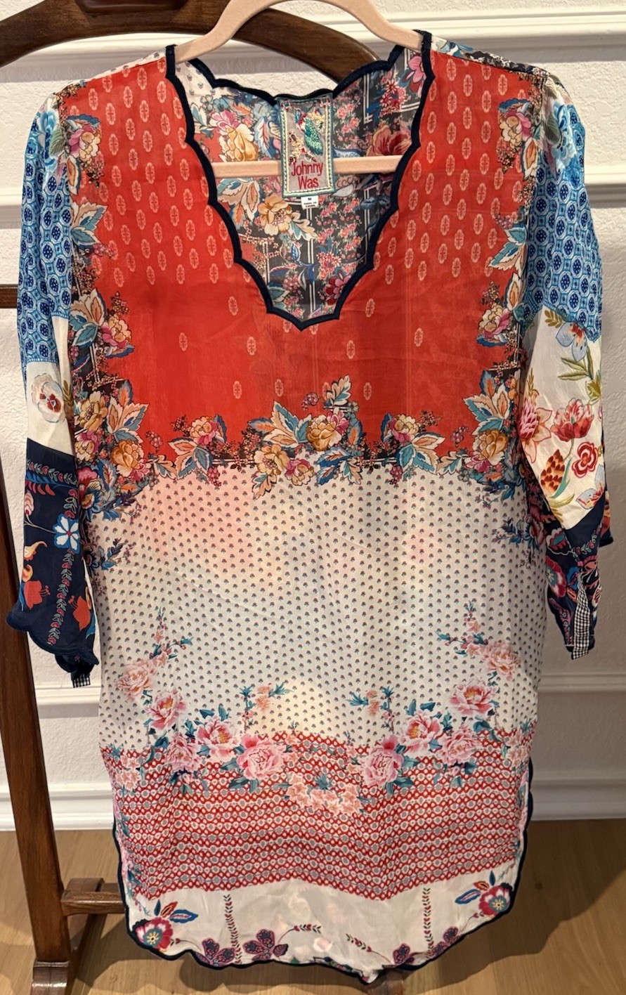 JOHNNY WAS Multicolor Patchwork Print Cupra Rayon… - image 2