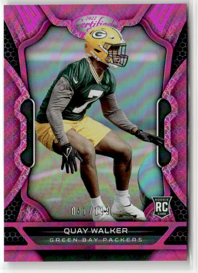 2022 Panini Certified #153 Quay Walker Mirror Pink #/199