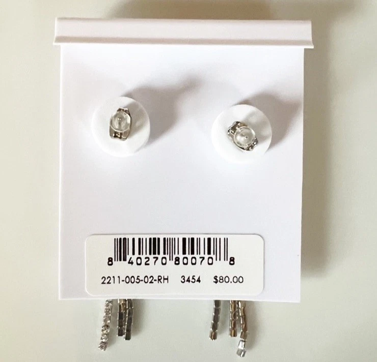 Pendientes colgantes GORJANA plata rodio Kingston cristal en capas formales elegantes Foto 4 de 4