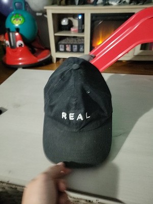 Official NF Real Music Logo Adjustable Baseball Cap - Black Hat with White Logo