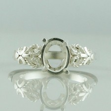 925 Sterling Silver 7x9mm Oval Semi Mount Solitaire Ring For Wedding Ring