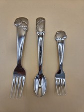 Onieda Stainless Steel Child Utensils Zoo Animals Set Of 3