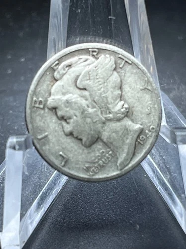1940 D  Mercury Dime circulated 90% Silver Fine  # RJ141