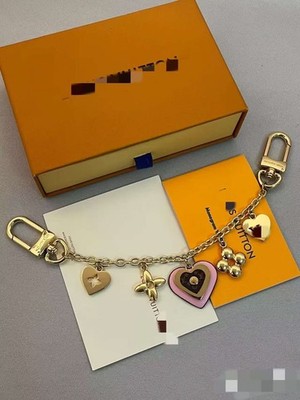 Sweet Hearts Bag Chain Charm with Monogram Canvas Heart & Gold Hardware