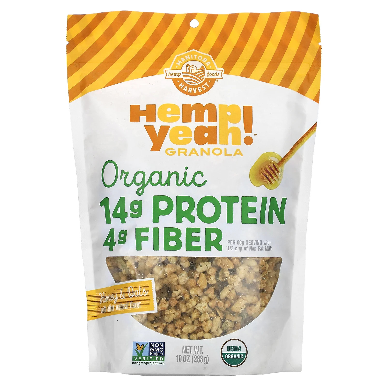 Конопляная каша Yeah Органическая гранола Мед и овсяные хлопья 10 унций 283 г 2390₽