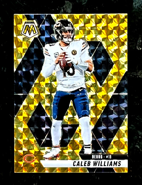 2025 Panini Mosaic Caleb Williams Reactive Yellow Prizm Chicago Bears #22