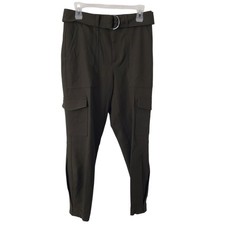 Banana Republic Slim Refined Stretch Cargo High waisted Pants Womens Green Sz 6