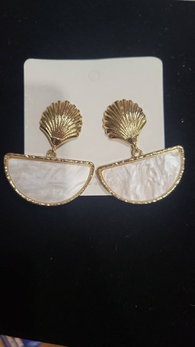 Art Deco Fan Earrings Pink