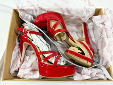 NWB Jessica Simpson Red Muse Super Patent Strappy Stiletto Heel size 10M - NEW!