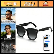 AI Smart Glasses with Bluetooth, Open-Ear Audio, Real-Time Translation, Gesture