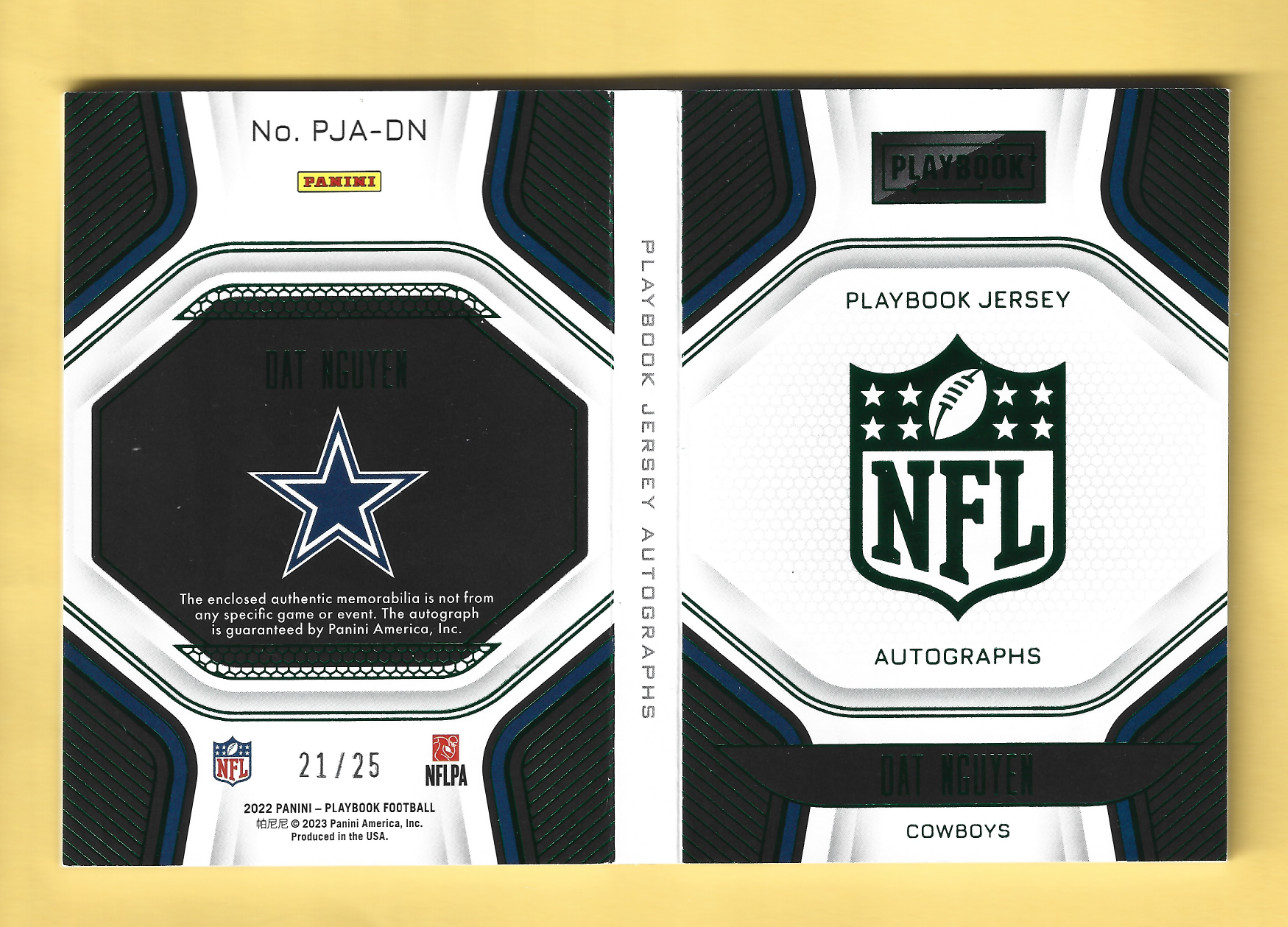 2022 Playbook Dat Nguyen Auto Patch Booklet Green Foil #21/25 with One Touch view 2