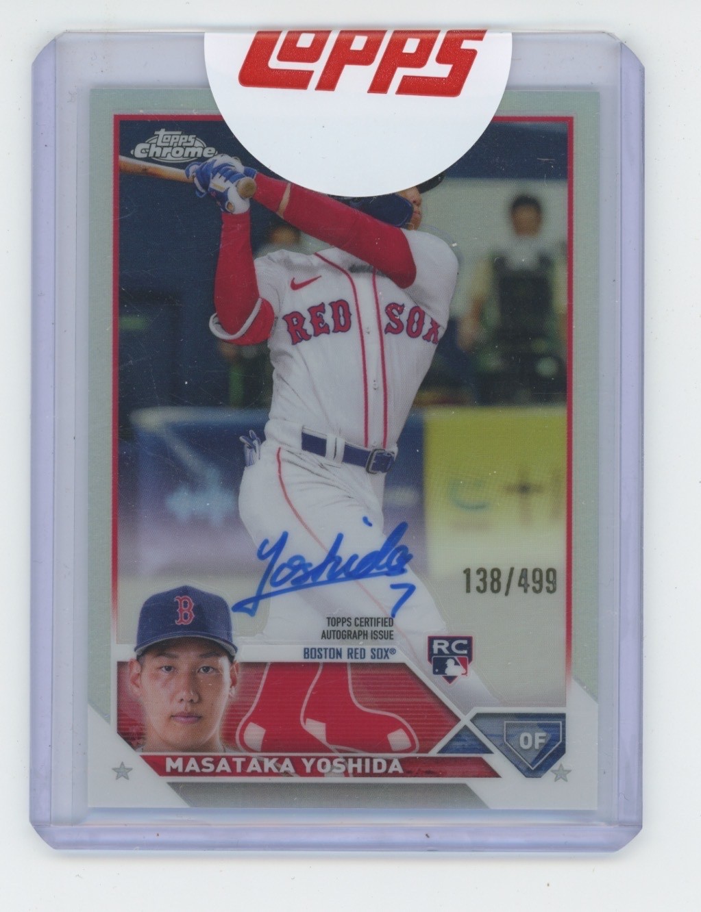MASATAKA YOSHIDA AUTO RC /499 2023 TOPPS CHROME REFRACTOR AUTOGRAPH ROOKIE