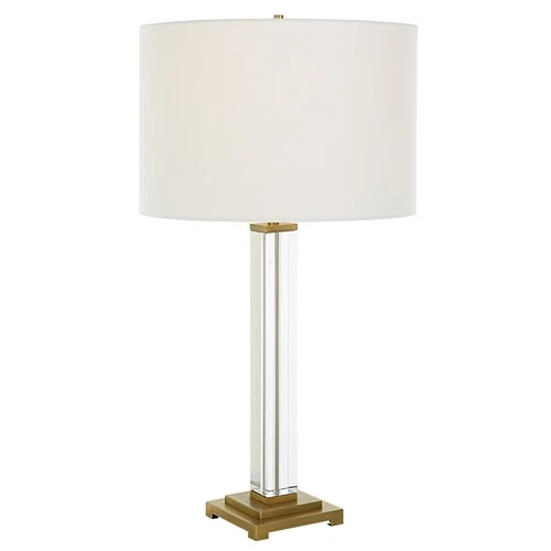 Uttermost Crystal Column Table Lamp - 28"H, Shade 10"H x 15"Dia - Picture 1 of 6