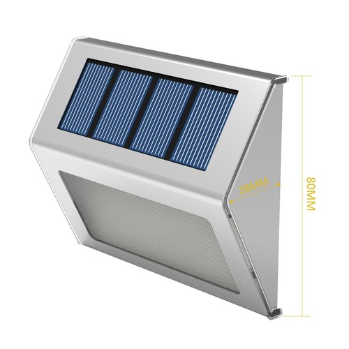 Solar Lights for Steps Deck Solar Stair Light Outdoor Waterproof Stainless St... - Foto 8 di 9