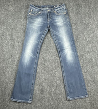 Miss Me Women s 28 Medium Wash Bling Embroidered Low Rise Boot Jeans JE5180E6L