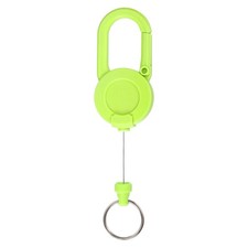 1 Pack Heavy Duty Retractable Keychain with 23.6" Steel Cord Green