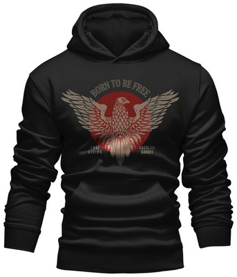 GASOLINE BANDIT Kapuzenshirt Born to be free - free riding Hoodie Bike S - 4XL