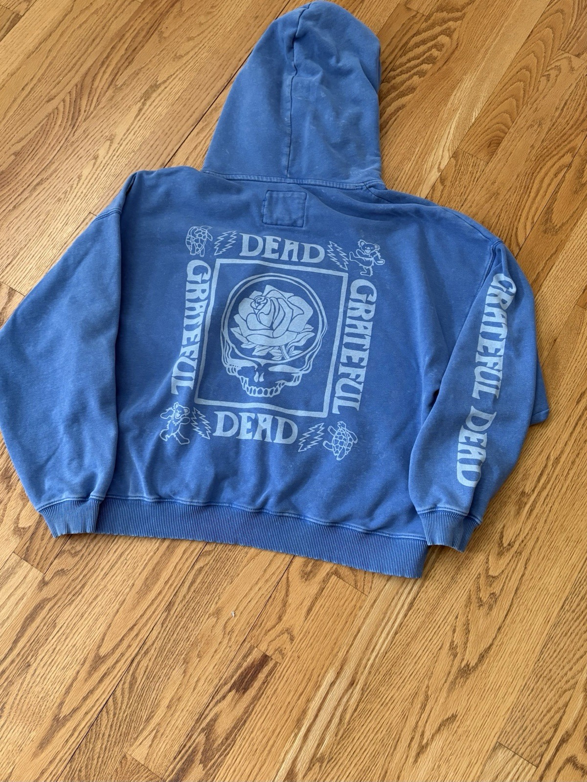 American Eagle Grateful Dead Graphic Fleece Hoodie Sz L Cozy Pullover