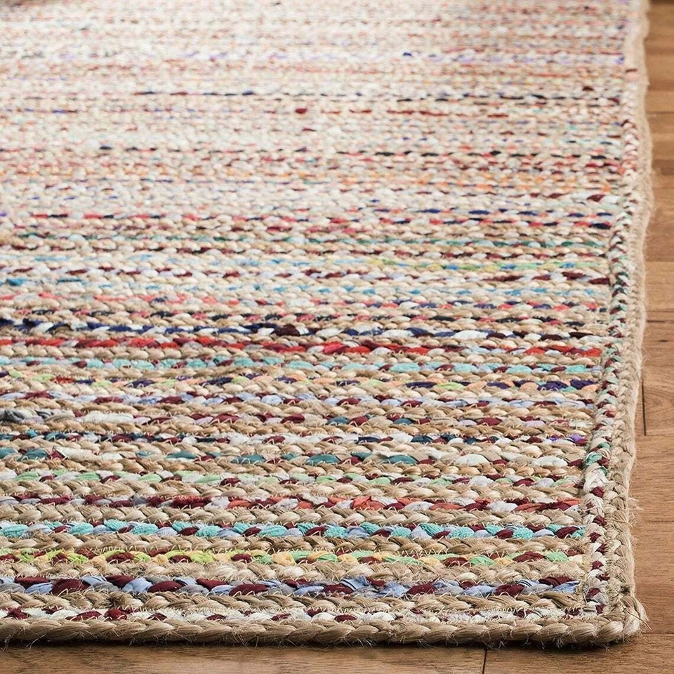 Jute Cotton Rectangle Handmade Area Carpet/Mat for Home Décor - Image 3 of 4