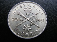 W710 Australia Florin 1951 FREE POSTAGE