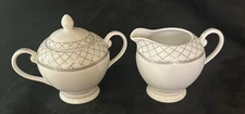 Loren Home Trends Creamer And Covered Sugar Bowl Set