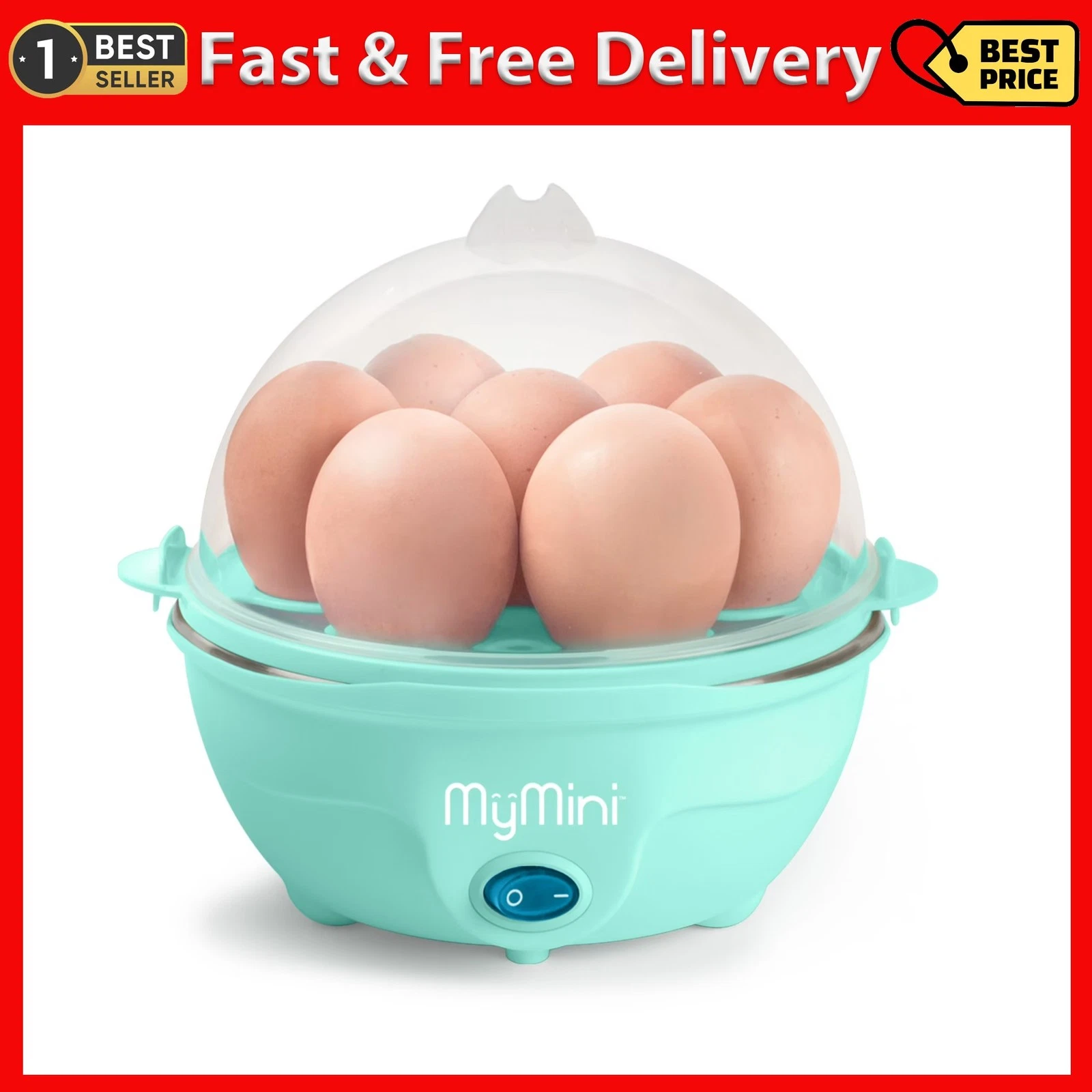 MyMini Premium 7-Egg Capacity Cooker Large, Compact Design, MEC7TL, White & Teal
Opens in a new wind
