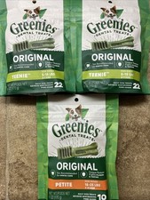 3 GREENIES Original TEENIE  Petite Natural Dental Care Dog Treats, 6 oz.