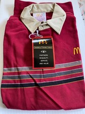 Vintage 1986 McDonald  s Rugby Shirt Employee Uniform Shirt Size S NOS