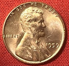 1959 Lincoln Memorial Cent Penny - Uncirculated US Mint Philadelphia.