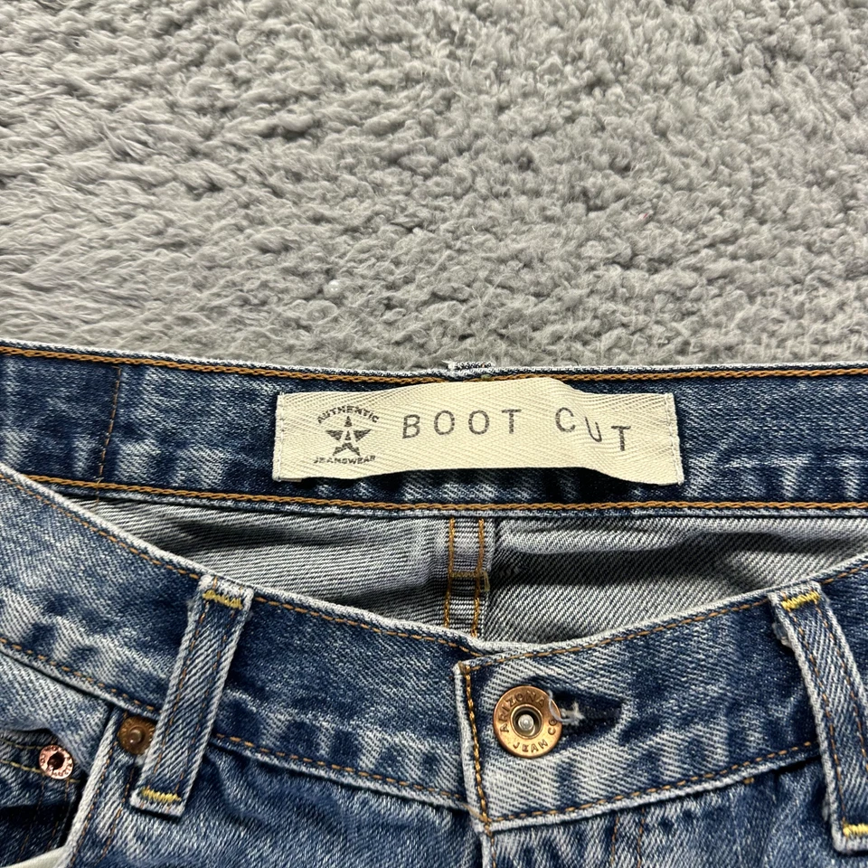 Vintage Arizona Jeans Mens 32x30 Blue Denim Cotton Boot Cut Light Wash Workwear - Image 3 of 4