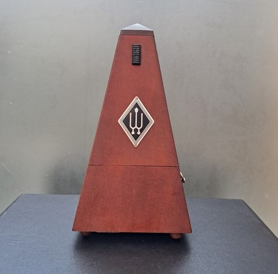 Vintage Wittner Maelzel Holz Metronom mit Glocke Made in Germany Mahagoni Finish
