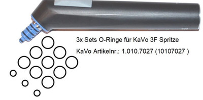 3x Sets O-Ring passend für KaVo 3F Spritze 1.010.7027 (10107027 )