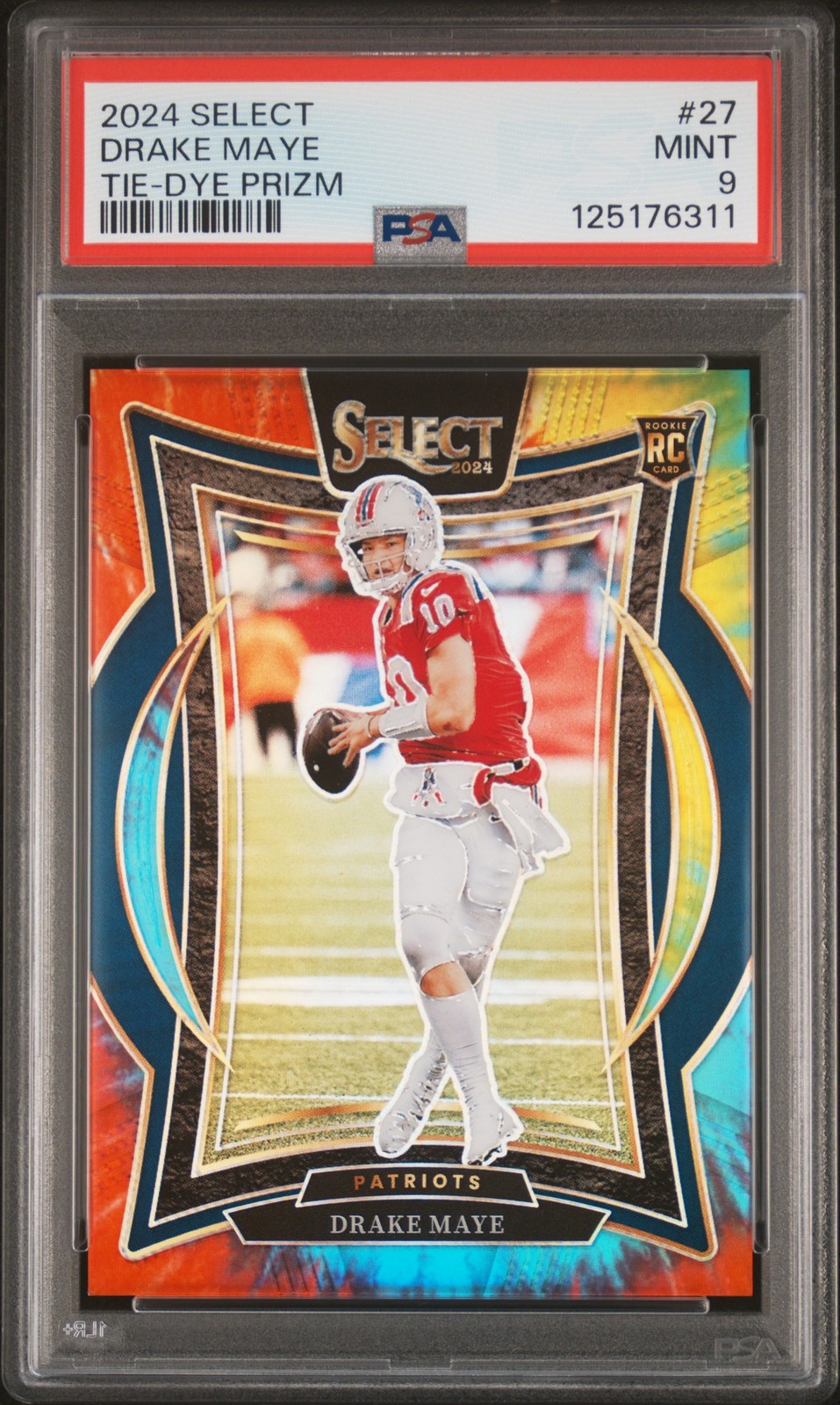 2024 PANINI SELECT TIE-DYE PRIZM #27 DRAKE MAYE 2/25 PSA 9