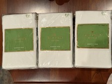 Set of Three NEW Euro Pillow Shams White With Black Edging
