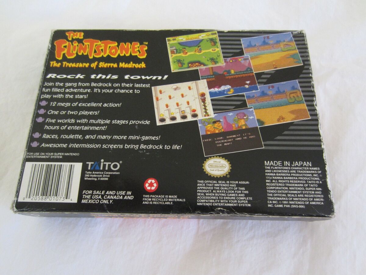Flintstones Treasure of the Sierra Madrock SNES Super Flintstones Treasure of the Sierra Madrock SNES Super