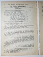 1897 original train report NEW ENGLAND RAILROAD Melrose CT Wicopee Hopewell NY