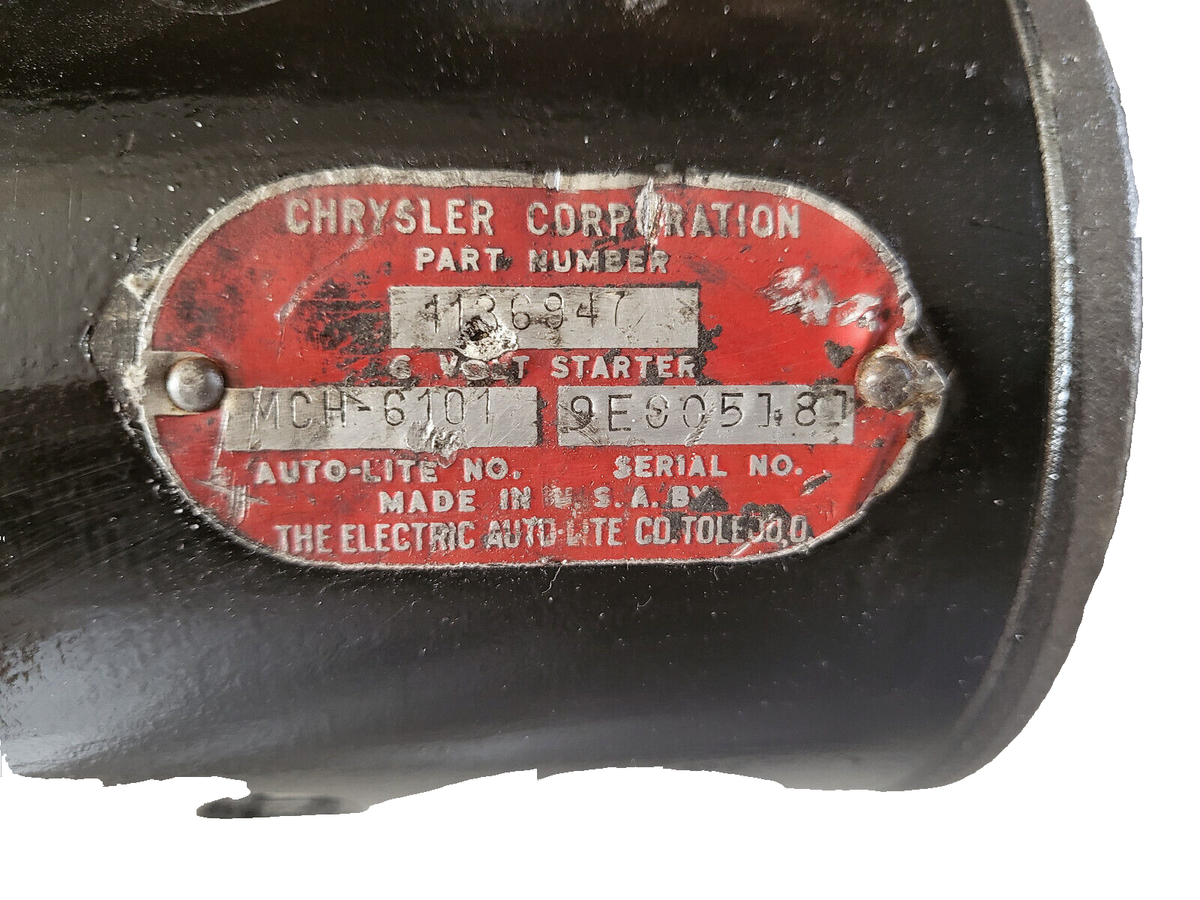 PRESTOLITE DD STARTER OEM # MCH-6101 1949-1955 DODGE, PLYMOUTH RE