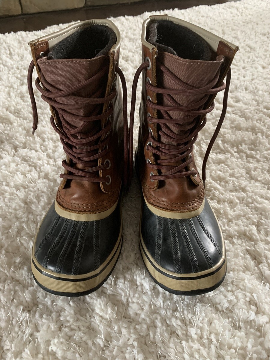 Sorel Brown Leather Waterproof Winter Snow Boots 8 Sorel Premium Brown Leather Winter Snow Boots Mens Size 8  main image 3