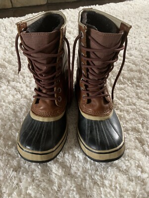 Sorel Brown & Black Waterproof Leather, Rubber Snow Winter  display picture 2