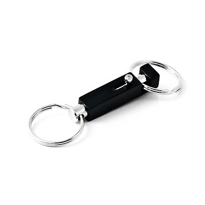 KEY-BAK Quick Pull Apart Key Holder with 2 Split Rings &  Side Slide Release